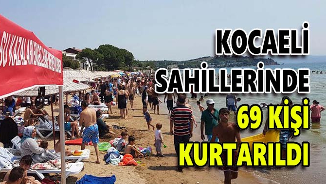 Kocaeli İtfaiyesi KOSKEM, geçen hafta içerisinde Kocaeli sahillerinde 69 vatandaşı