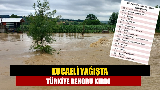 Meteoroloji verilerine göre Kocaeli, bugün en çok yağış alan bölgelerin