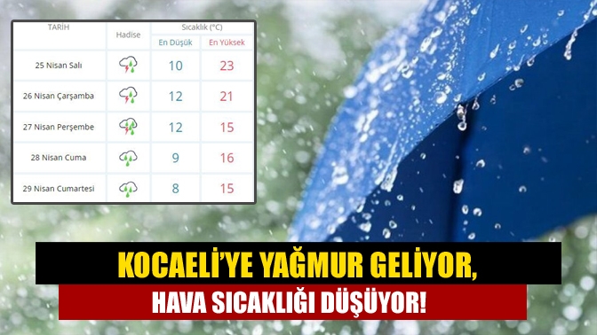Kocaeli yeni bir yağışlı havanın etkisine girecek. Hava sıcaklığı ise