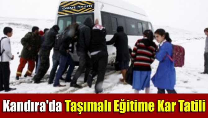 Yoğun kar yağışının etkili olduğu Kocaeli'de taşımalı sistemi kullanan öğrencilere