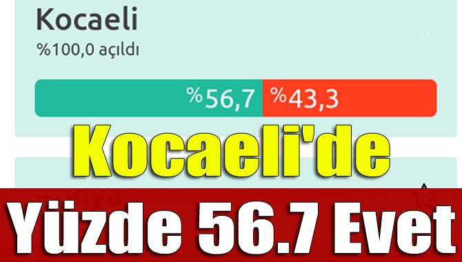 Kocaeli'de 1 Kasım 2015 seçimlerinde yüzde 68,3 oy alan "evet
