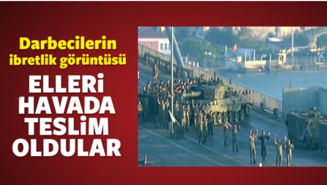 Boğaziçi Köprüsünü kapatan FETÖ askerleri, polise teslim oldu.