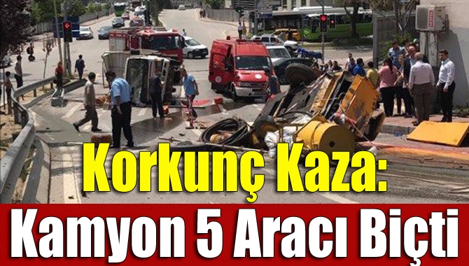 İzmit'te meydana gelen korkunç kazada kontrolden çıkan kamyonet 5 araçları