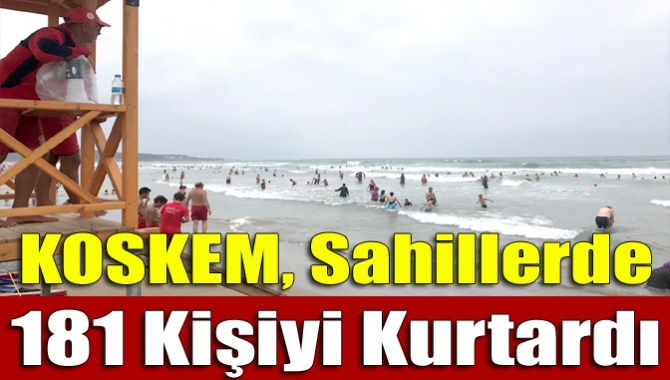 Kocaeli İtfaiyesi’ne bağlı KOSKEM ekipleri, Kocaeli sahillerinde denizde boğulmak üzere