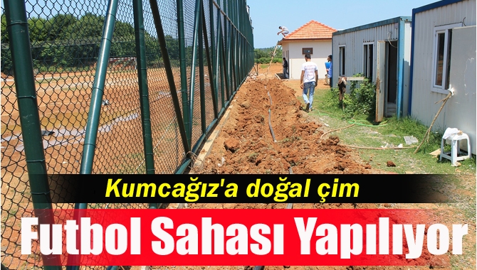 Büyükşehir, Kandıra Kumcağız'a doğal çimden futbol sahası kazandırıyor