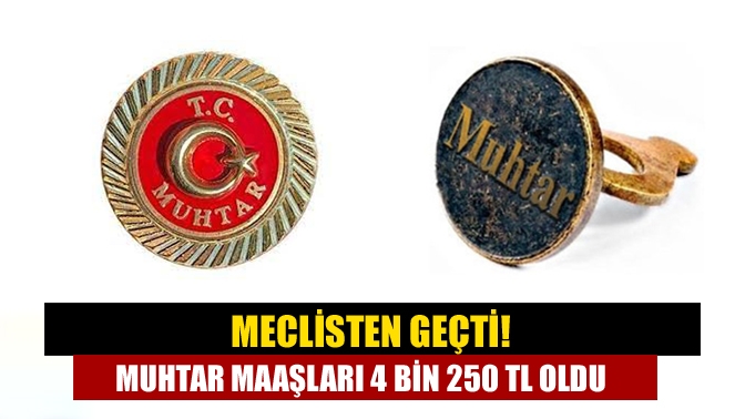 Muhtar maaşlarını asgari ücretin altında olmayacak şekilde düzenlemeyi de içeren