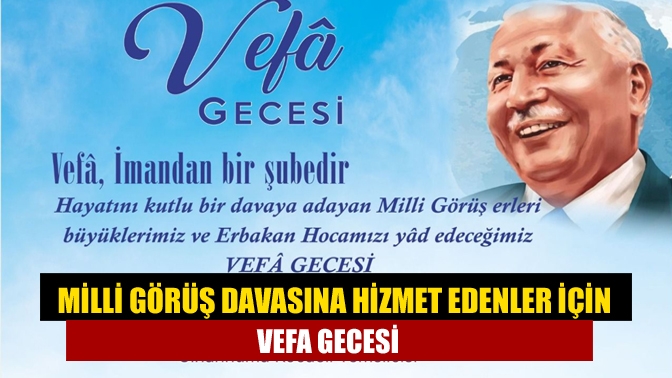 Cihannüma Kocaeli İl Temsilciliği Aralık ayında Vefa Gecesi düzenleyecek. Gecede