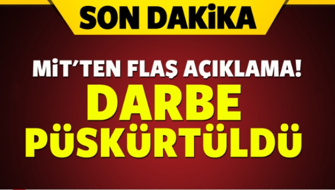 Milli İstihbarat Teşkilatı (MİT) Basın Danışmanı Nuh Yılmaz: "Darbe püskürtüldü"