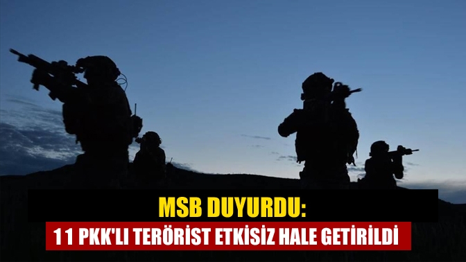 Milli Savunma Bakanlığı, Irak ve Suriye'de tespit edilen 11 PKK'lı