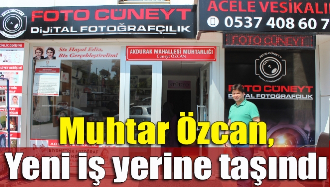 Akdurak Mahalle Muhtarı Cüneyt Özcan, Kandıra Belediyesi pasajındaki iş yerini