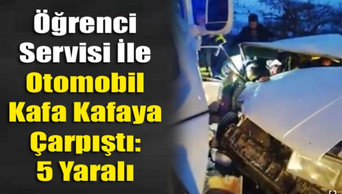 Kandıra Orhan Mahallesi Ahmatlı caddesinde öğrenci servisi ile otomobil kafa