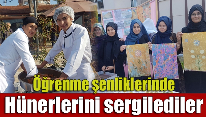 Kandıra’da gerçekleşen “Öğrenme Şenlikleri” programında öğrenciler okullarının açtıkları stantta hünerlerini