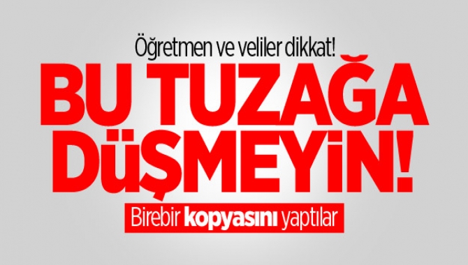Milyonlarca öğretmen ve veli tarafından kullanılan e-okul sisteminin sahtesi yapıldı.