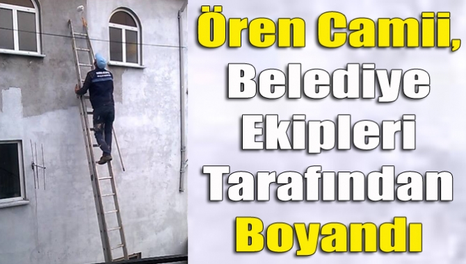Beyce Ören Mahalle Cami’nin dış cephesi Kandıra Belediyesi ekipleri tarafından