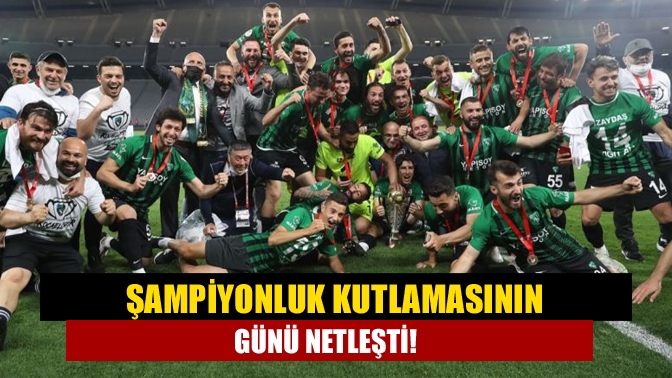 1.Lige yükselen Kocaelispor'da şampiyonluk kutlamalarının cuma günü yapılacağı açıklandı.