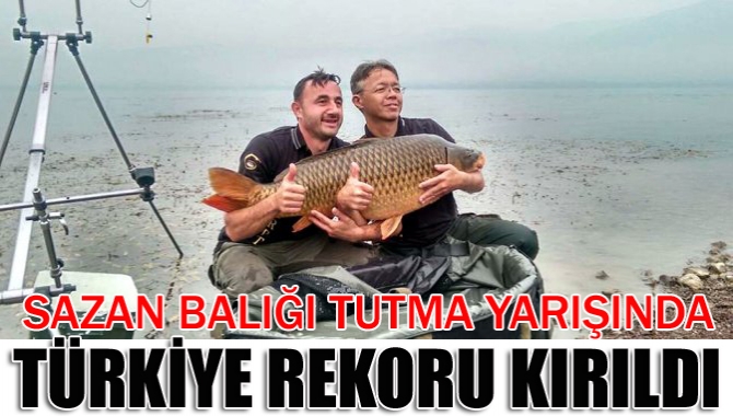 Sapanca Gölü'nde devam eden yarışmanın ikinci gününde, 23,5 kilogramlık sazan
