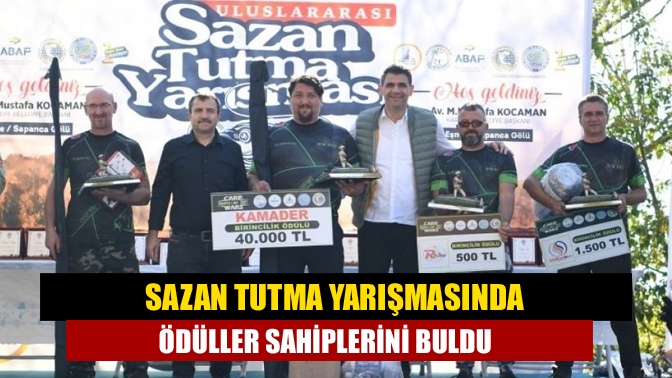 Uluslararası Sazan Balığı Tutma Yarışması'nda dereceye girenlere ödülleri Kartepe Belediye