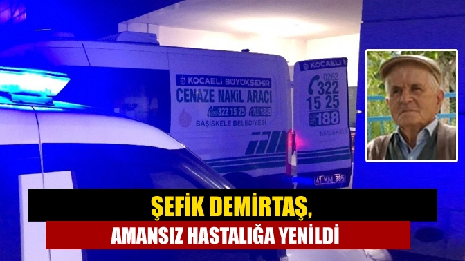Kandıra Bağirganlı sakinlerinden Şefik Demirtaş (88), amansız hastalığa yenik düştü.
