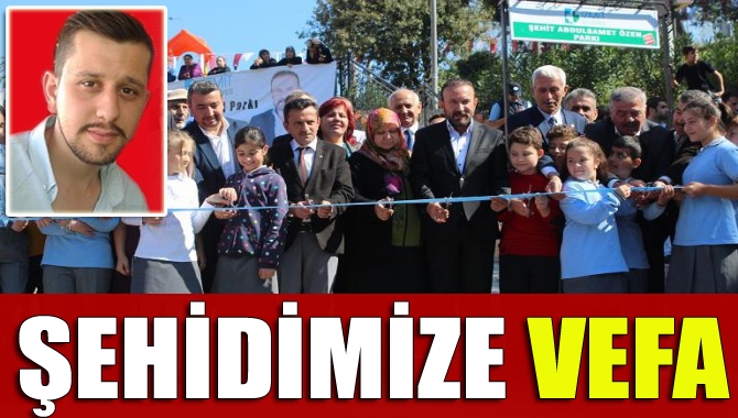 İzmit Belediyesi tarafından Şehidimiz Onbaşı Abdulsamet Özen adına yaptırılan park