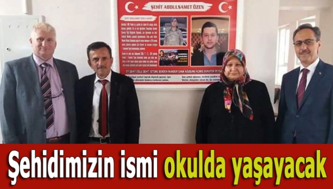 Kandıra Zafer Ortaokulu’nun ismi Şehit Abdulsamet Özen Ortaokulu olarak değiştirildi.