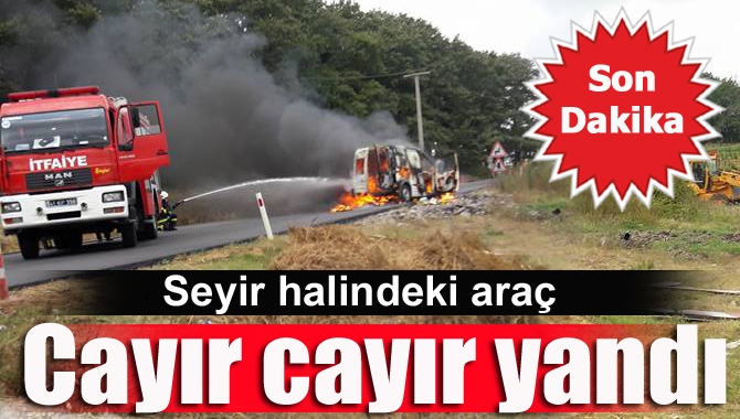 Kandıra-Kaynarca yolu üzerinde seyir halindeki bir araç aniden yanmaya başladı.