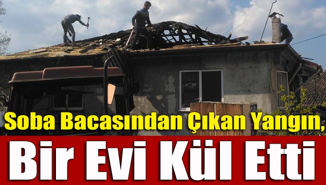 Kandıra’nın Karabıyıklar Mahallesi’nde meydana gelen yangında iki katlı binanın bir