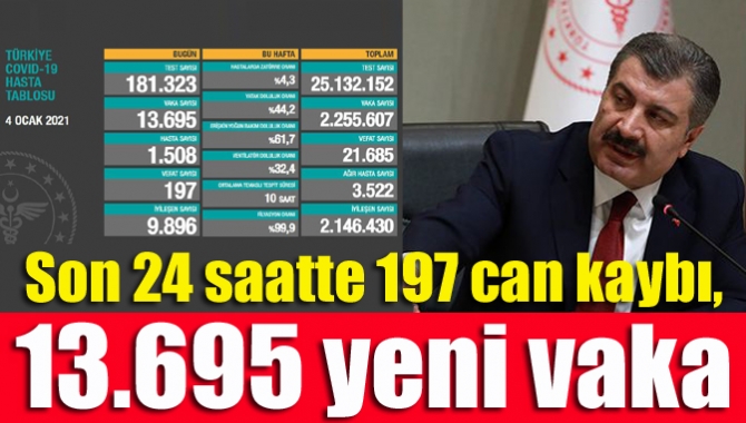 Türkiye'de son 24 saatte 181 bin 323 Kovid-19 testi yapıldı,
