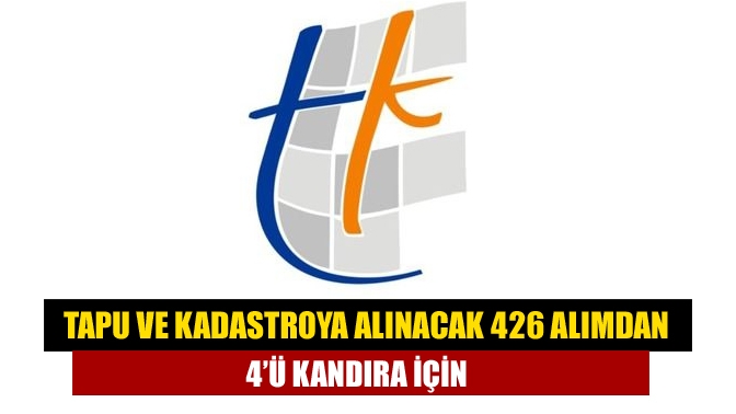 Tapu ve Kadastro Genel Müdürlüğü’nün Türkiye genelinde toplam 426 yeni