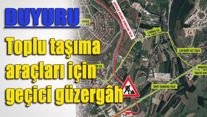 İzmit-Kandıra yolunda Karayolları tarafından yapılan köprülü kavşak çalışması nedeniyle toplu
