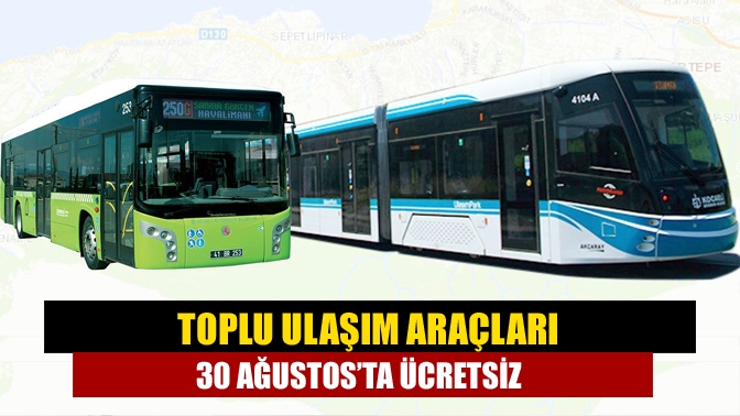 Kocaeli Büyükşehir Belediyesi, 30 Ağustos Zafer Bayramı nedeniyle pazartesi günü