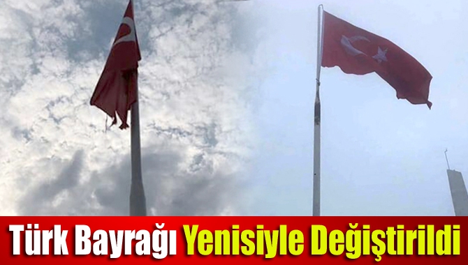 Kandıra Babatepe bölgesinde bulunan yırtılmış vaziyetteki Türk Bayrağı
yenisiyle değiştirildi.
