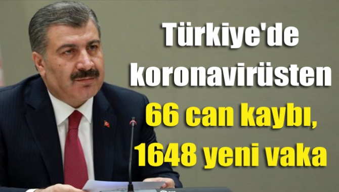 Türkiye'de son 24 saatte 66 kişi Kovid-19 nedeniyle hayatını kaybetti,