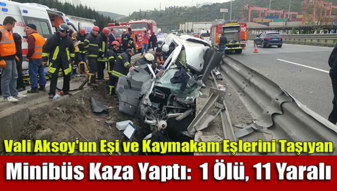 TEM otoyolu Dilovası mevkiinde, Kocaeli Valisi Hüseyin Aksoy’un eşi Hülya