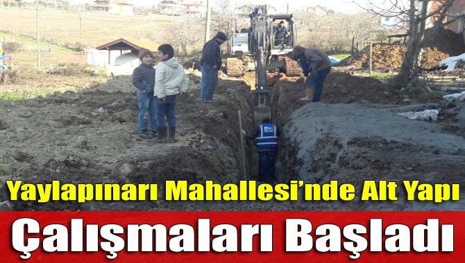 Kefken’e bağlı Yaylapınarı Mahallesi’nde uzun yıllardır beklenen alt yapı çalışmaları