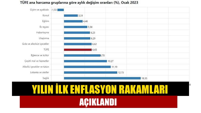 Türkiye İstatistik Kurumu ocak ayı enflasyon rakamlarını açıkladı. TÜİK verilerine