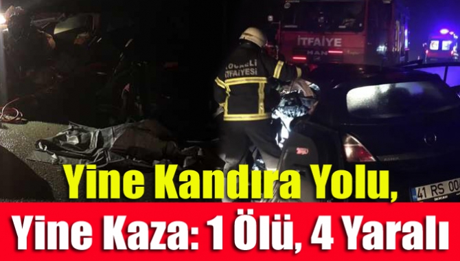 Kandıra Gebeli Köyü Sapağı mevkisinde belediye otobüsüyle otomobil kafa kafaya