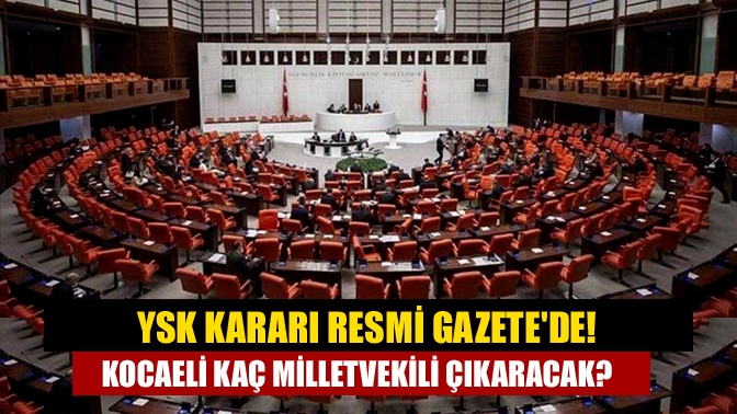 Yüksek Seçim Kurulu'nun (YSK) milletvekillerinin illere göre dağılımını belirleyen kararı