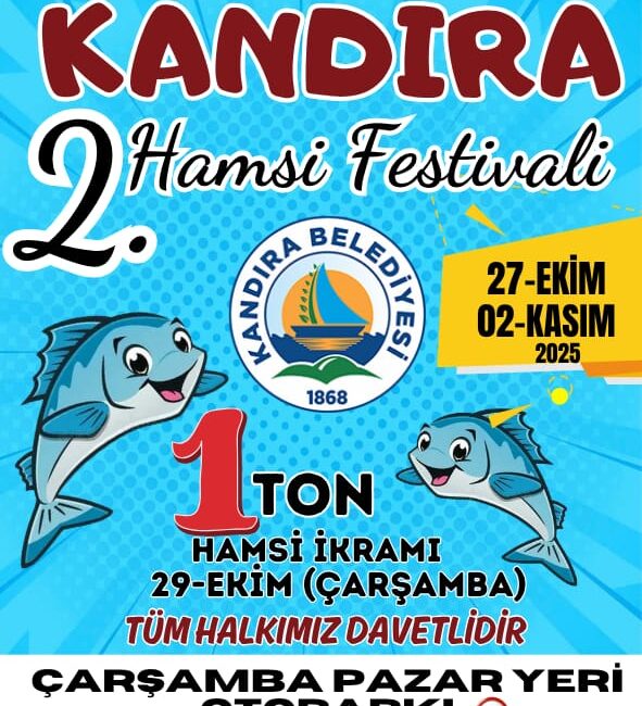 Kandıra’da Hamsi Festivali Coşkusu Yeniden Başlıyor! Kandıra Belediyesi’nin düzenlediği Hamsi ve Yöresel Ürünler Tanıtım Festivali’nin 2’ncisi,