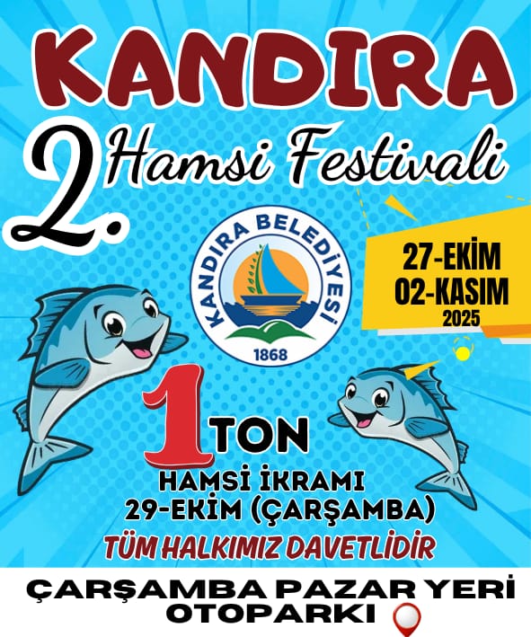 Kandıra’da Hamsi Festivali Coşkusu Yeniden Başlıyor! Kandıra Belediyesi’nin düzenlediği Hamsi ve Yöresel Ürünler Tanıtım Festivali’nin 2’ncisi,