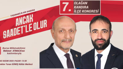 Saadet Partisi Kandıra İlçe Kongresi, 2 Kasım Pazar günü Turan