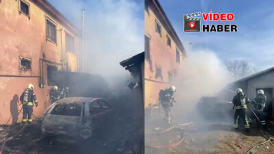 
Kandıra Karaağaç köyünde çıkan yangında odunluk ve araç tamamen yanarken,