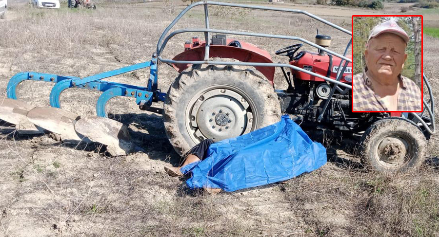 Kandıra’nın Deliveli Mahallesi’nde 80 yaşındaki Mehmet Kocakaplan, tarlasında traktörle çift