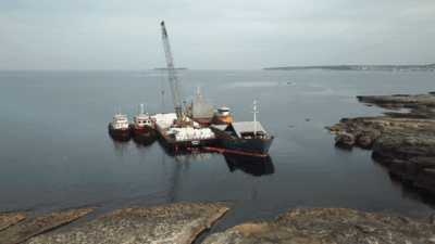 Kandıra açıklarında karaya oturan ‘RAPID’ gemisinde 2 bin 135 ton