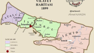 Kandıra, 1899 Osmanlı haritalarında ayrı bir kaza olarak İzmid Sancağı’nın