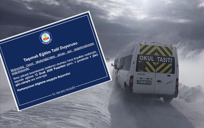 Meteoroloji uyarısı sonrası Kocaeli Valiliği, olumsuz hava koşulları nedeniyle 12