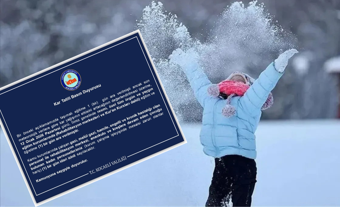 Yoğun kar yağışı ve olumsuz hava koşulları nedeniyle Kocaeli genelinde