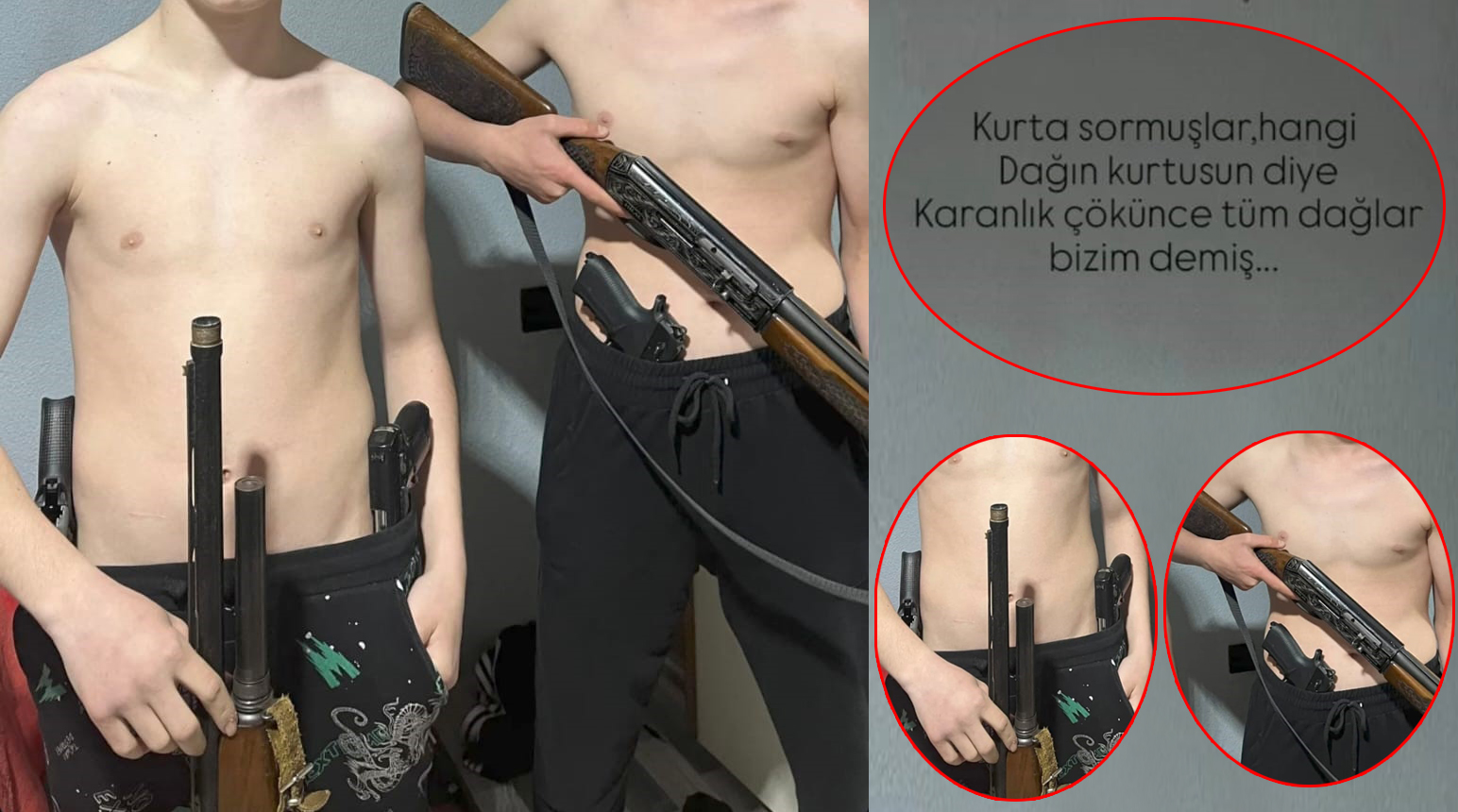 Kandıra’da sosyal medyada silahlı ve şiddet içerikli paylaşım yapan 2