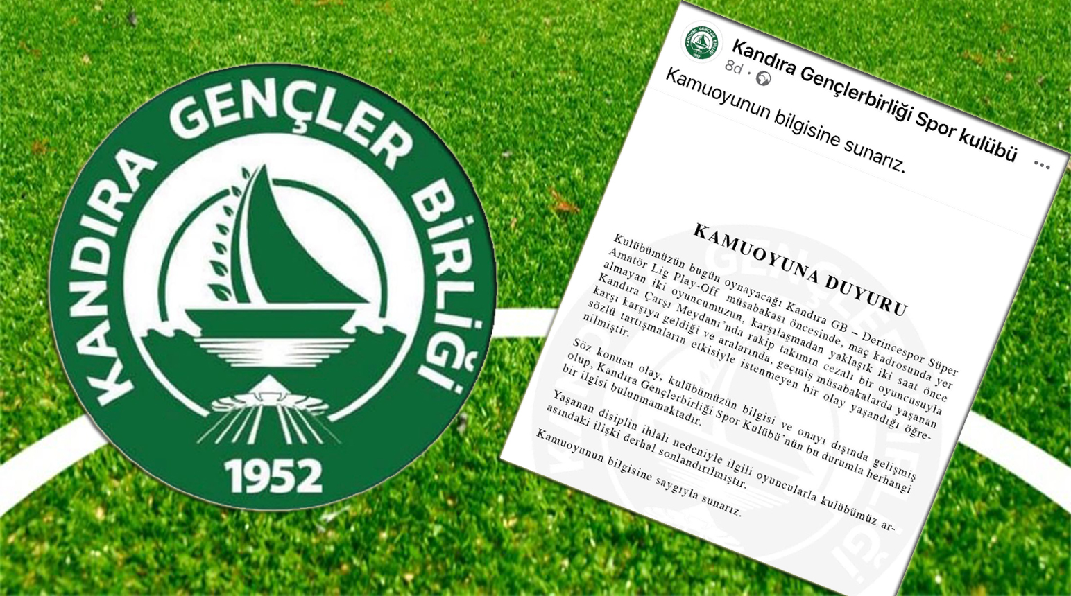 Kandıra GB Belediyespor, Derincespor maçı öncesinde yaşanan olaylarla ilgili açıklama
