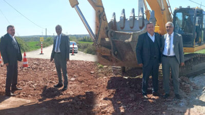 Kefken Mezarlığı ile Koçun Köyü arasındaki bozuk beton yolda asfaltlama