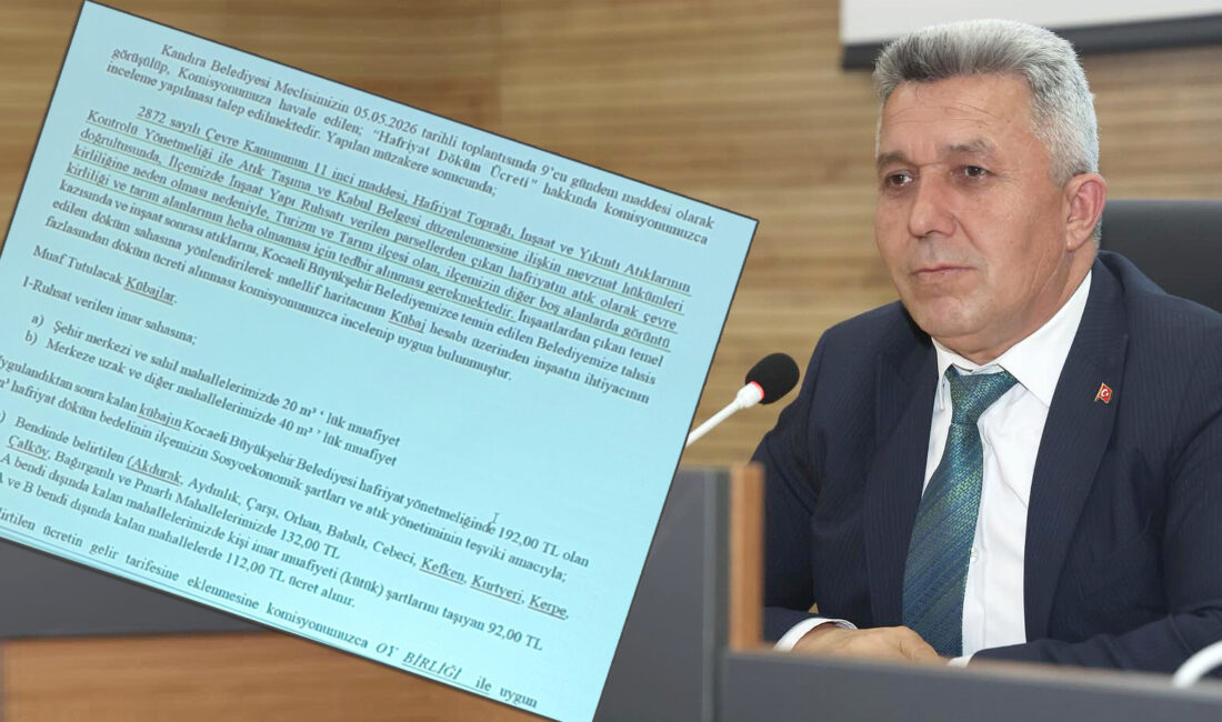 Kandıra Belediyesi Mayıs ayı meclis toplantısında 7 gündem maddesi oy